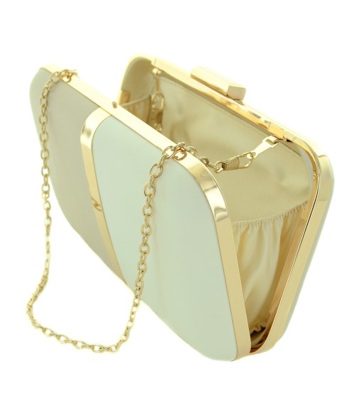 Two Tone Metal Frame Clutch