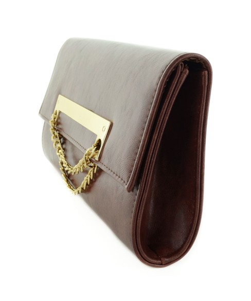 Faux Leather Envelope Clutch