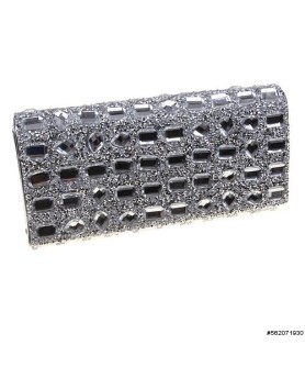 Jewelry Tone Crystal Clutch