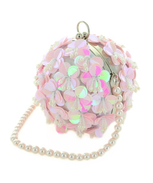 Hand Sewn Full-blooming Sequin Flower Ball Clutch