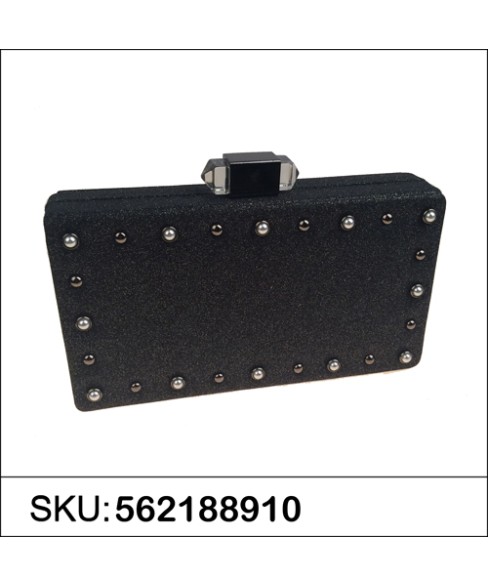 Faux Pearls & Studs Box Clutch