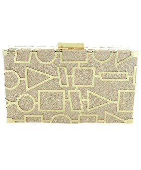 Cut Out Frame Glitter Clutch