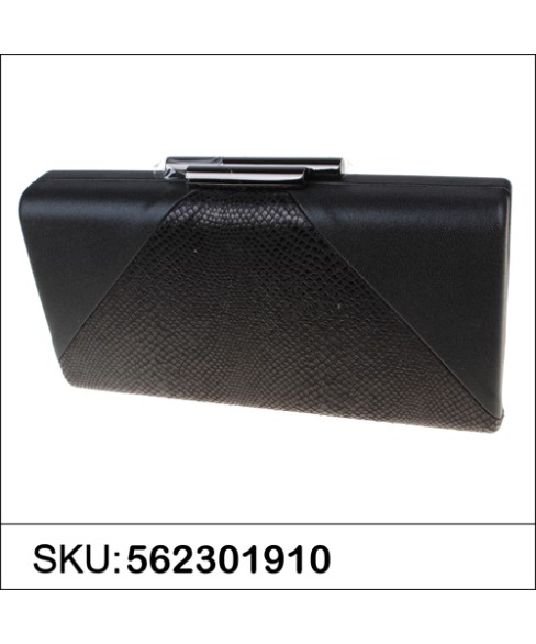 Snake Embossed Patchwork Clutch