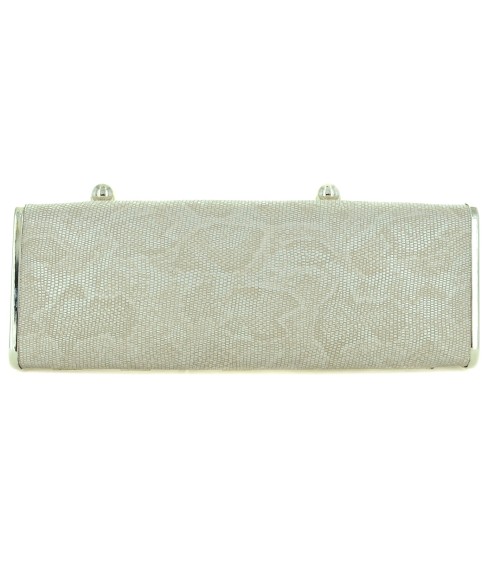 Python Embossed Two Compartment Clutch