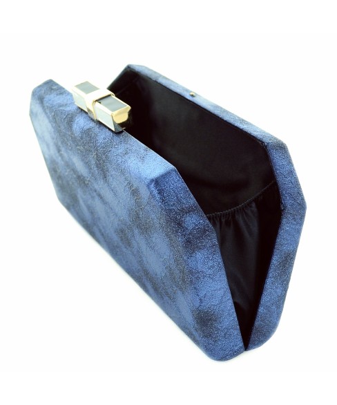 Bow Top Embossed Clutch