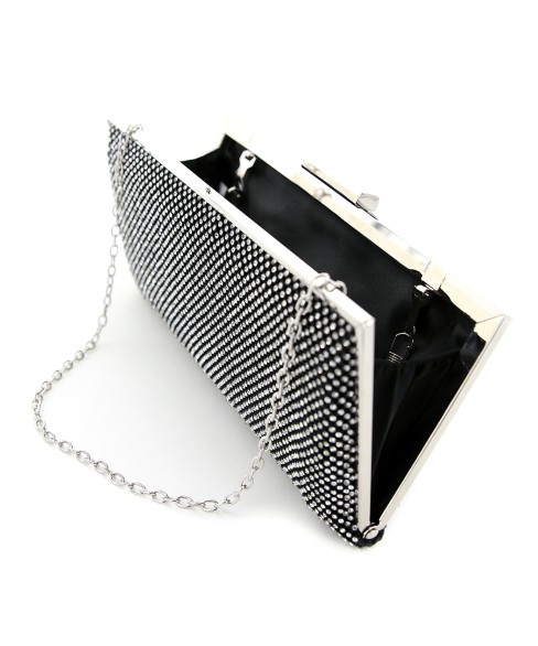 Crystal Mesh Frame Clutch