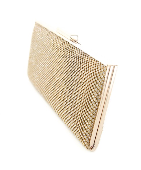 Crystal Mesh Frame Clutch