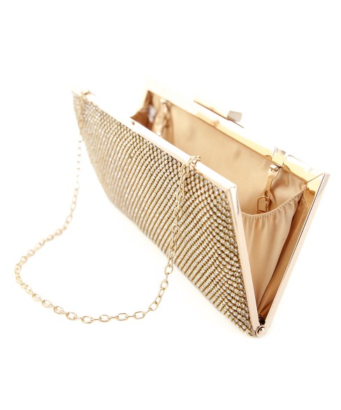 Crystal Mesh Frame Clutch