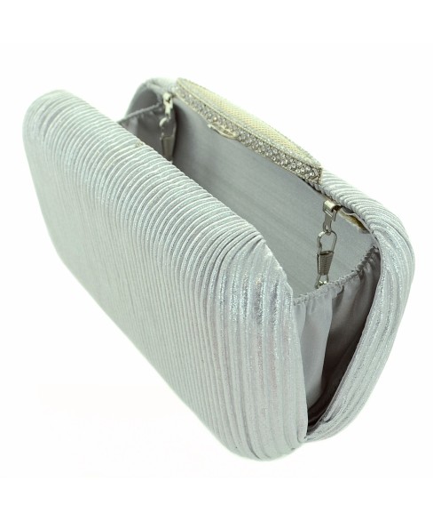 Glitter Metallic Crystal Top Box Clutch