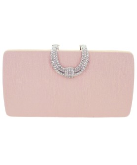 Glitter Metallic Crystal Buckle Clutch