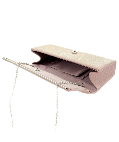 Croc Embossed Faux Leather Clutch