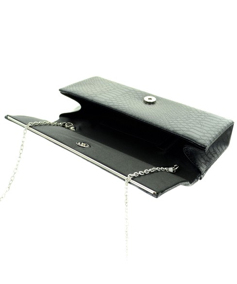 Croc Embossed Faux Leather Clutch