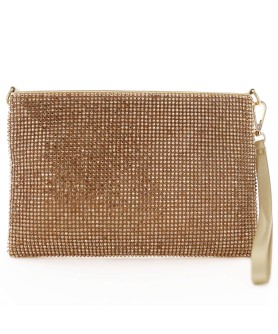 Rhinestone Crystal Allover Wristlet Clutch Bag