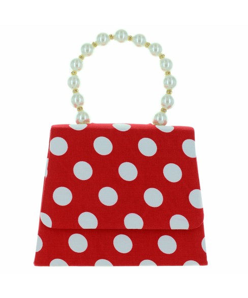 Pearl Handle Polka Dot Purse