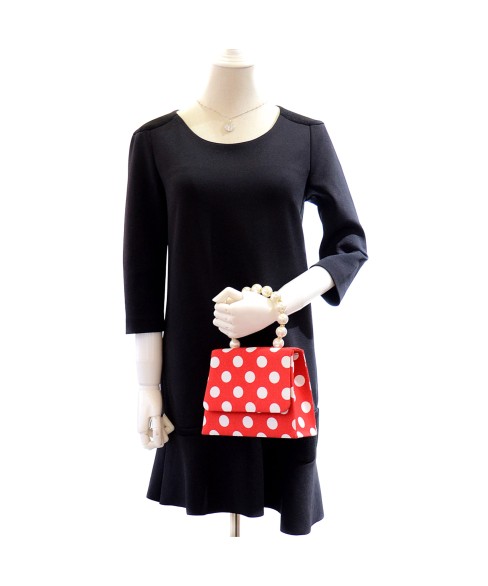 Pearl Handle Polka Dot Purse