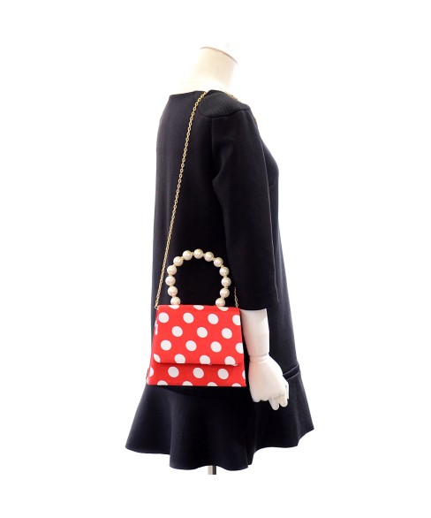 Pearl Handle Polka Dot Purse