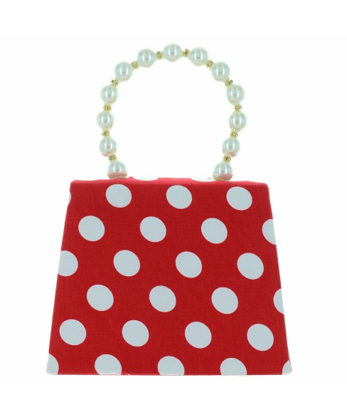 Pearl Handle Polka Dot Purse