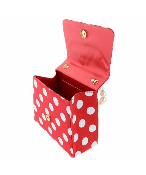 Pearl Handle Polka Dot Purse