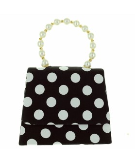 Pearl Handle Polka Dot Purse