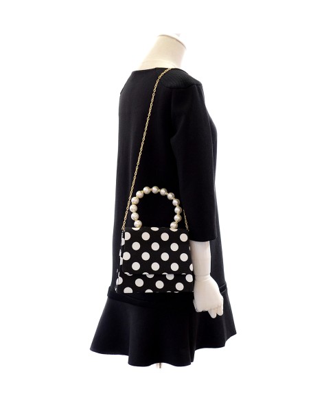 Pearl Handle Polka Dot Purse