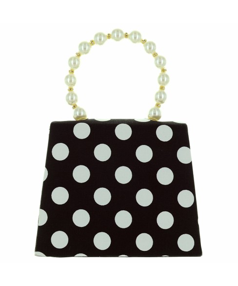 Pearl Handle Polka Dot Purse