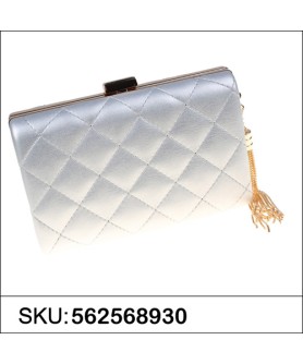 Quilted Faux Leather Box Cllutch Bag