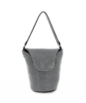 Top Handle Rhinestone Mesh Purse Bag