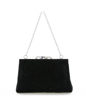 Women Rhinestone Crystal Mesh Clutch Bag