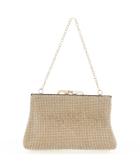 Women Rhinestone Crystal Mesh Clutch Bag