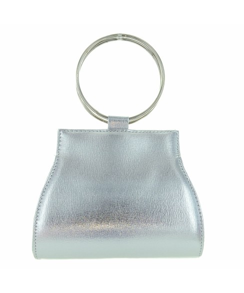 Ring Handle Crystal & Faux Pearl Clutch