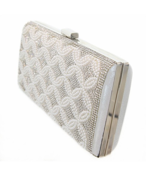 Crystal & Pearl Embellished Clutch