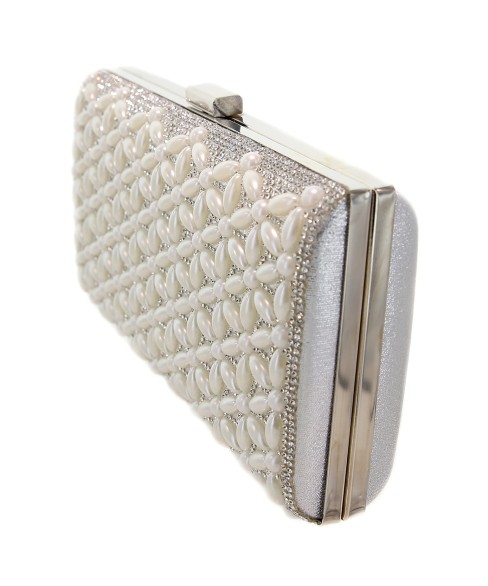 Crystal & Pearl Embellished Clutch