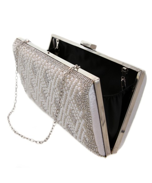 Crystal & Pearl Embellished Clutch