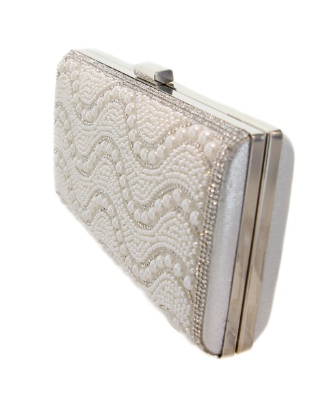 Crystal & Pearl Embellished Clutch