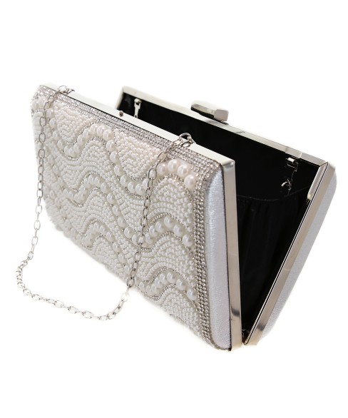 Crystal & Pearl Embellished Clutch