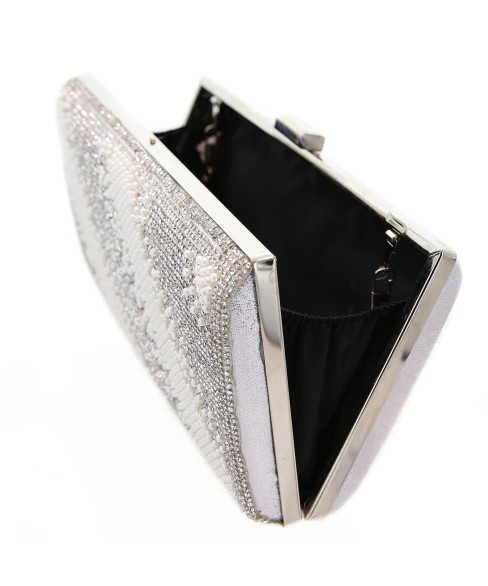 Crystal & Pearl Embellished Clutch