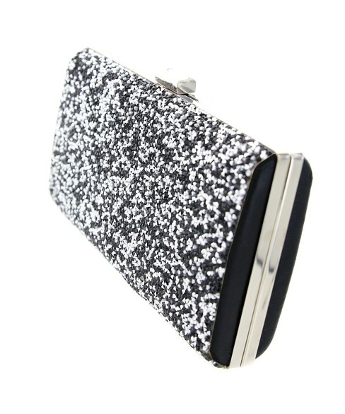 Glitter Crystal-Embellished Beaded Clutch