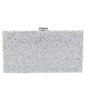 Glitter Crystal-Embellished Beaded Clutch