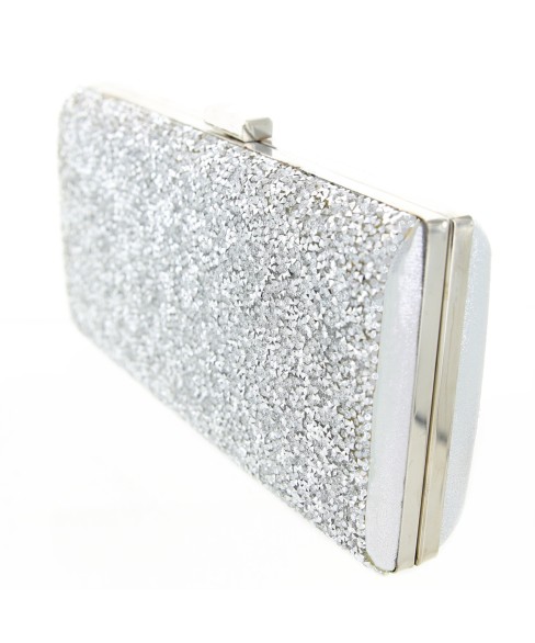 Glitter Crystal-Embellished Beaded Clutch