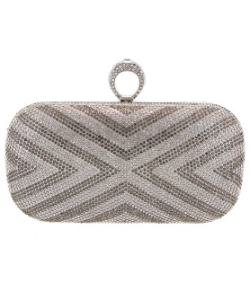 Ring Top Crystal-Embellished Clutch