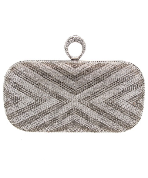 Ring Top Crystal-Embellished Clutch