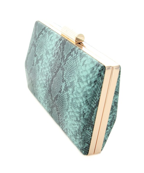 Python-embossed Clutch