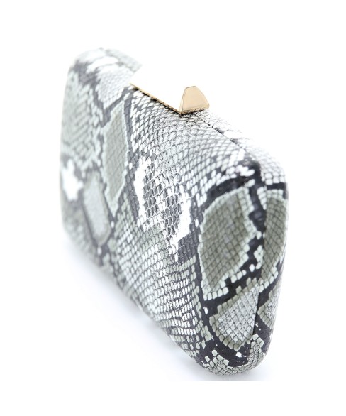 Python Embossed Box Clutch