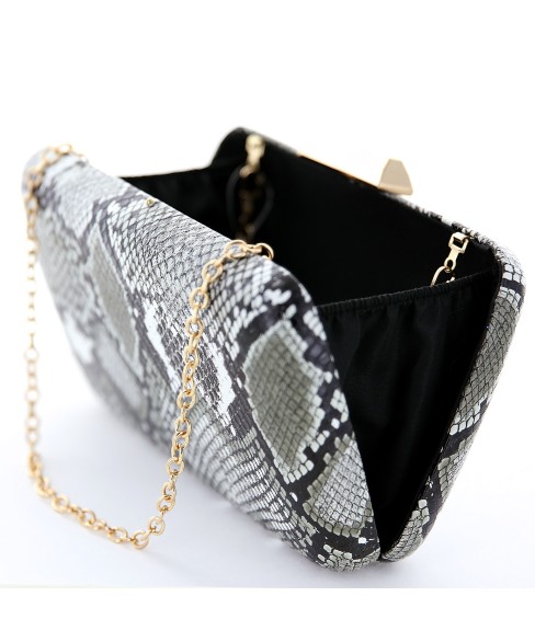 Python Embossed Box Clutch