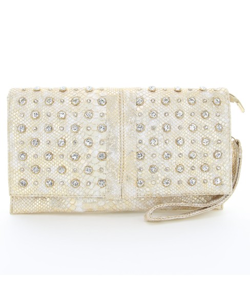 Crystal Studded Wristlet Clutch