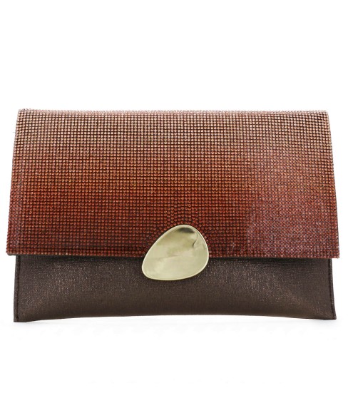 Jewelry Tone Crystal Rhinestone Envelope Clutch