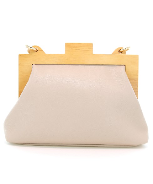 Acrylic Chain Handle Vegan Leather Clutch Bag