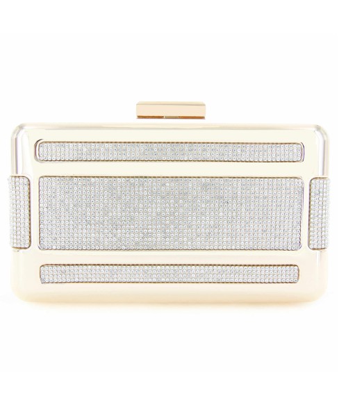 Crystal-Embellished Frame Clutch