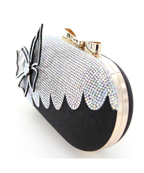 Rhinestone Embellished Butterfly Box Clutch Bag