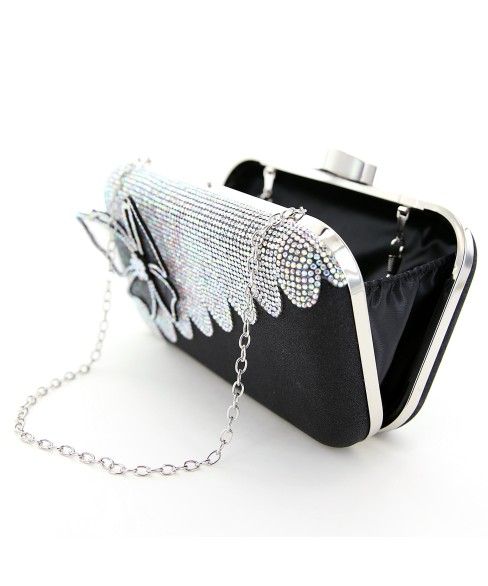 Rhinestone Embellished Butterfly Box Clutch Bag